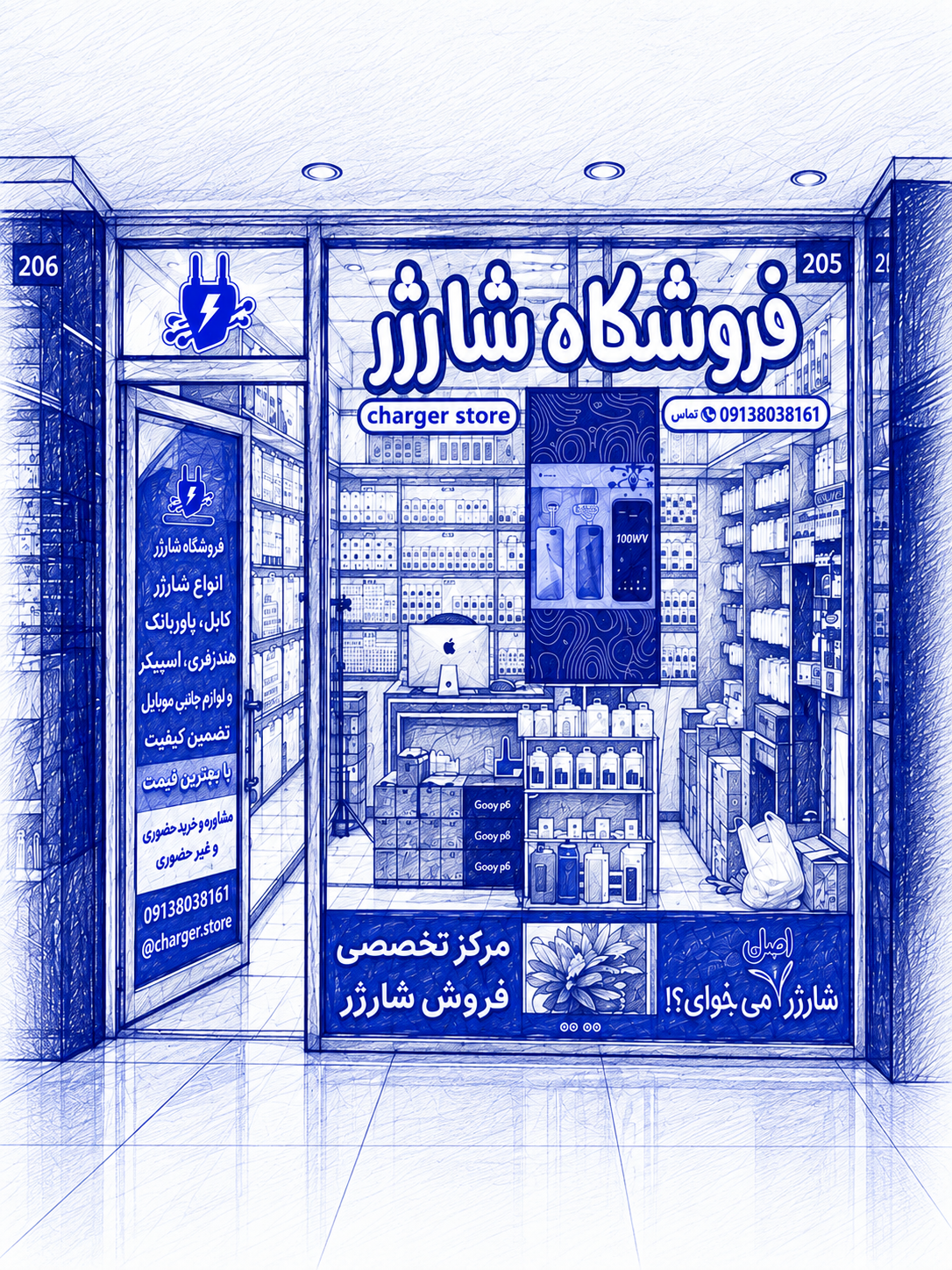 تصویر فروشگاه شارژر استور، واحد ۲۰۵
